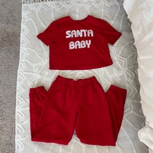 NWOT Target Santa Baby Pajama Set sz Small